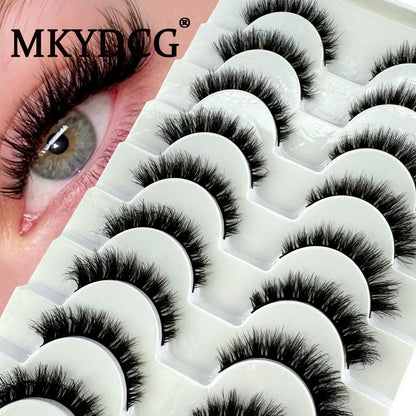 MKYDCG New 10 pairs 3D Mink Lashes Faux Mink Fluffy Lash Soft Full