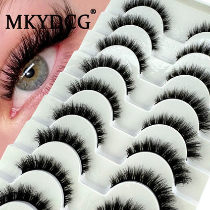 MKYDCG New 10 pairs 3D Mink Lashes Faux Mink Fluffy Lash Soft Full