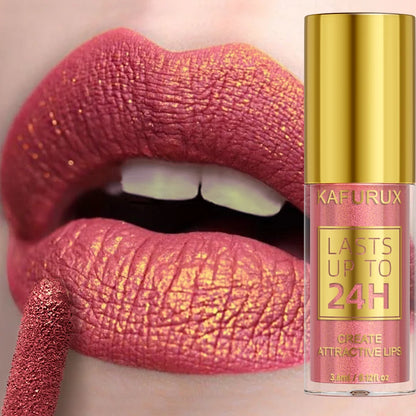 14 Colors Glitter Metallic Lip Glaze Shiny Long Lasting Lip Gloss