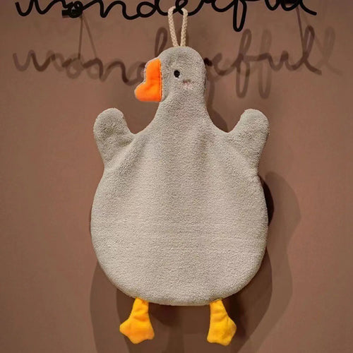 2pcs Cartoon Goose Hand Towel Kitchen Bathroom and Toilet Hand Towel