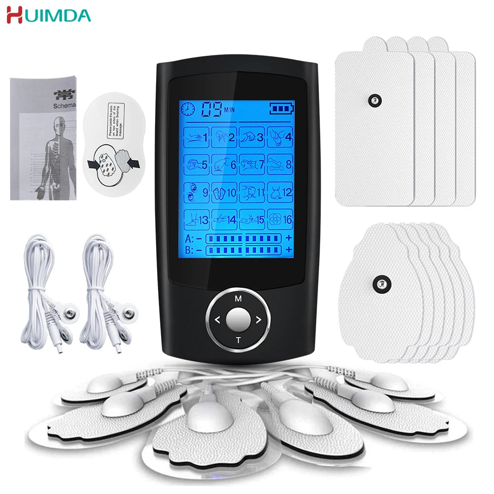 16 Modes Electric Tens Relax Muscle Stimulator EMS Acupuncture Body