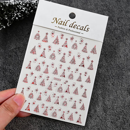 Winter Christmas Atmosphere Nail Stickers Snowman Snowflake Wapiti