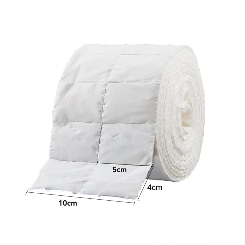 300Pcs/Roll Nail Polish Remover Cotton Pads White Torn Off Lint Free