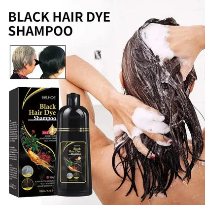 100ml Natural Herbal Hair Dye Shampoo 3 in 1 Hair Color Shampoo for Gary Hair Dark Brown Black for Women & Men Grey Coverage