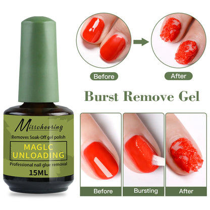 Misscheering 15ml Magic Fast Nail Gel Polish Remover Clean UV Soak Off