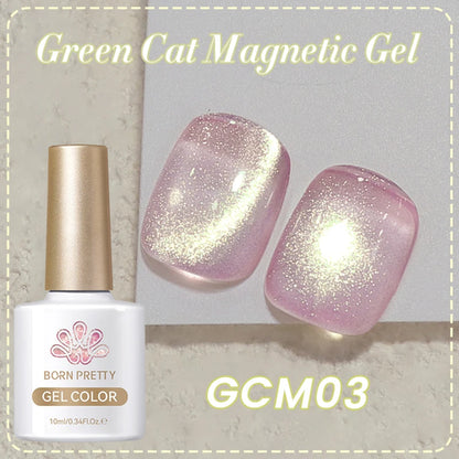 BORN PRETTY 10ml Green Cat Magnetic Gel Ultra Shine Holographic