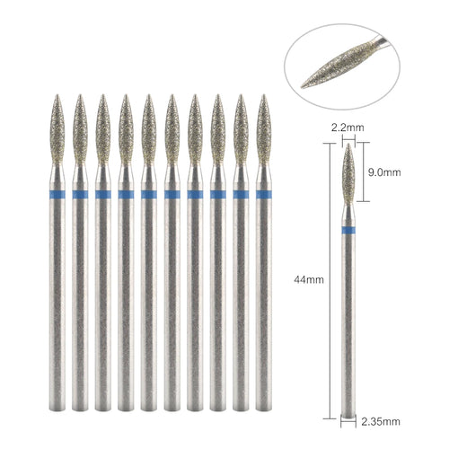 10Pcs Diamond Milling Cutter For Manicure Electric Nail Drill Bits