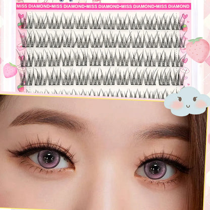 Self-Adhesive Eyelash Clusters No Glue Needed 120Pcs Natural C-Type