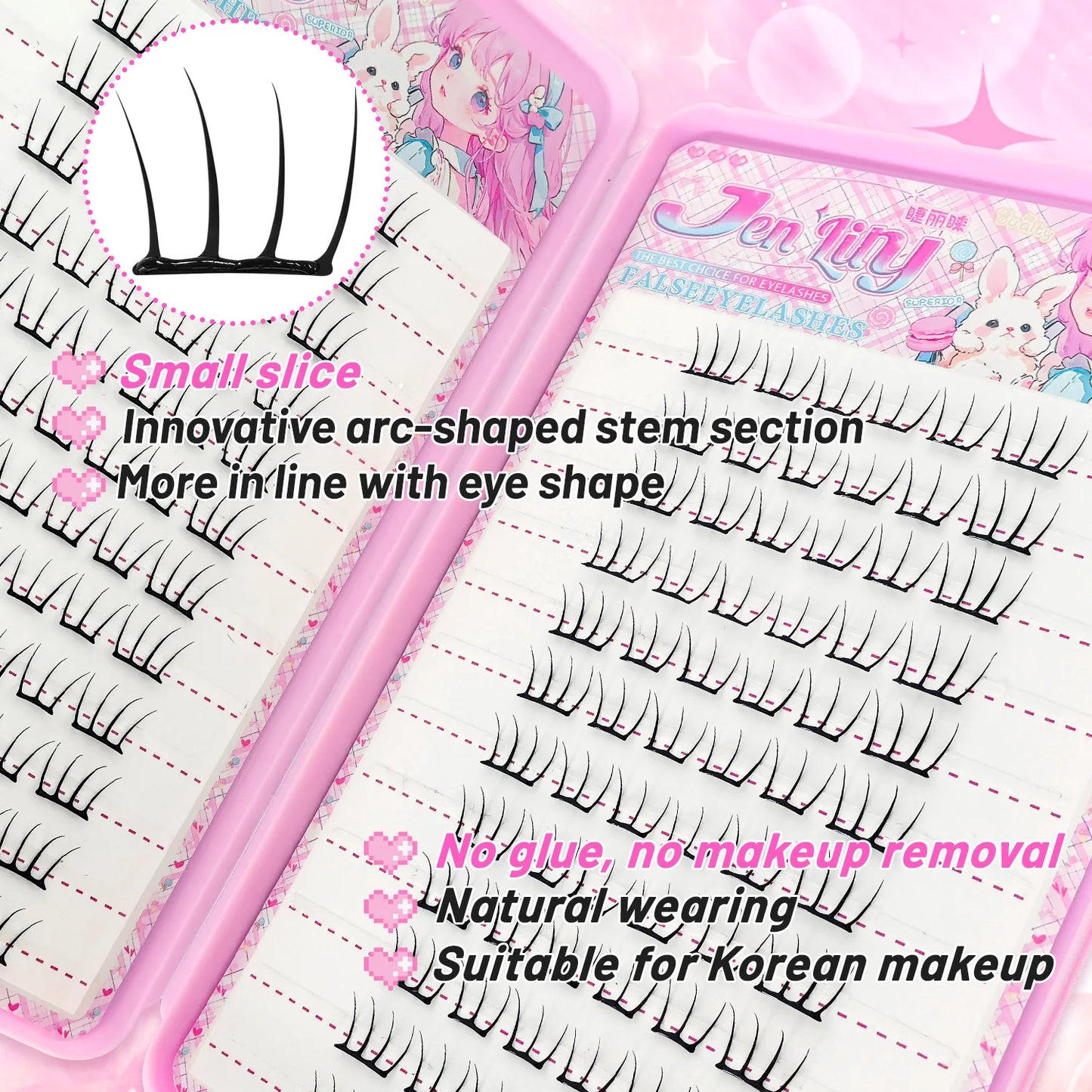 【K-pop 2.0 Style】Self Adhesive False Eyelashes - No Glue Needed Easy