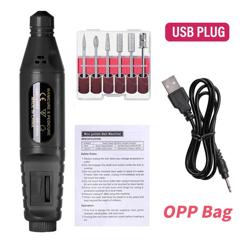 LINMANDA 6 In 1 Electric Nail Drills Kit Remove Polisher Manicure