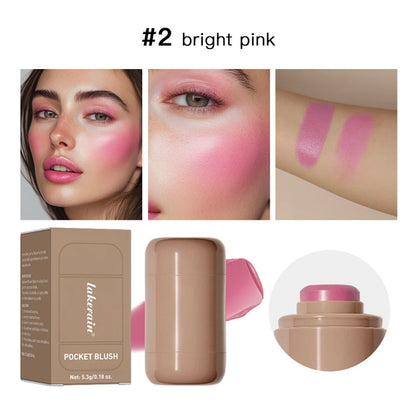 3-in-1Blush Stick Lasting Brightens Facial Cheek Stick Moisturizing