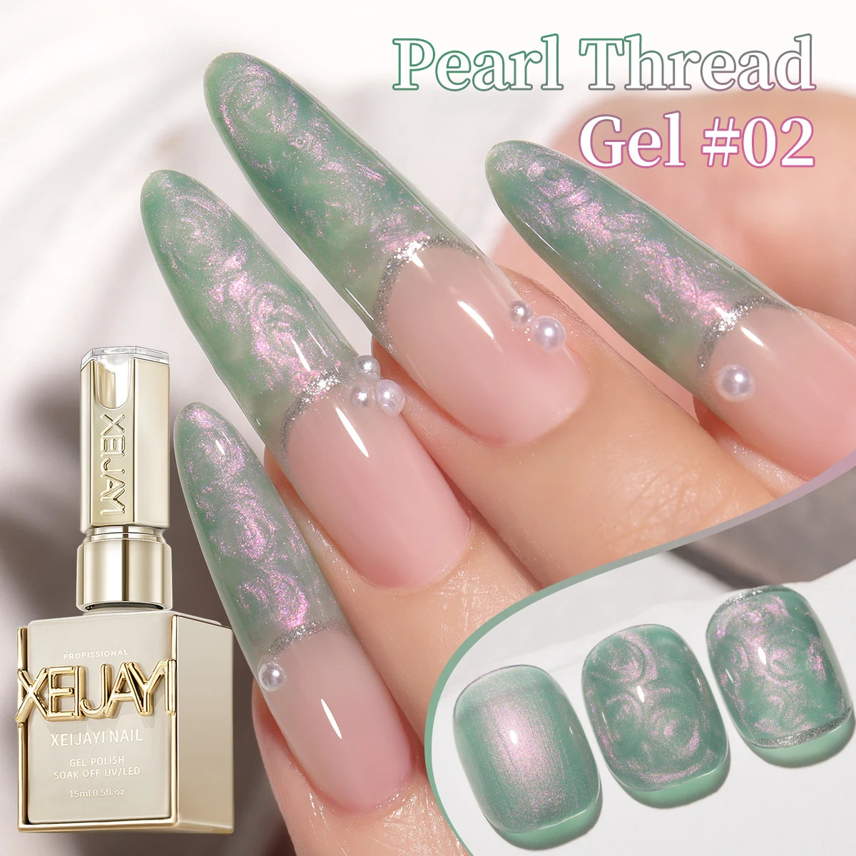 15ML Pearl White Thread Gel Nail Polish  UV/LED Soak Off Gel, Gift For