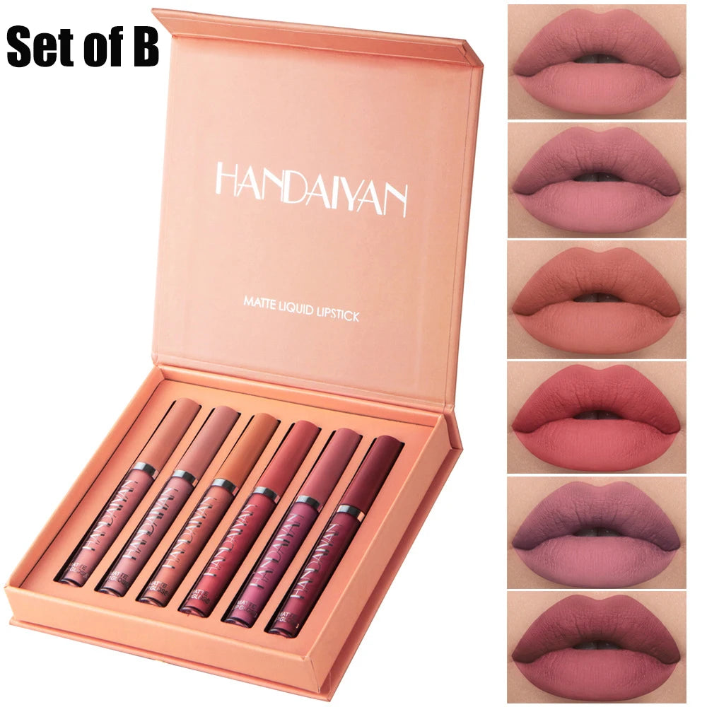 Non-sticky cup matte liquid lipstick set gift box