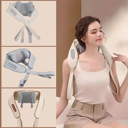 Neck and Shoulder Massage Shawl Heating Kneading 6D Massage Head Deep