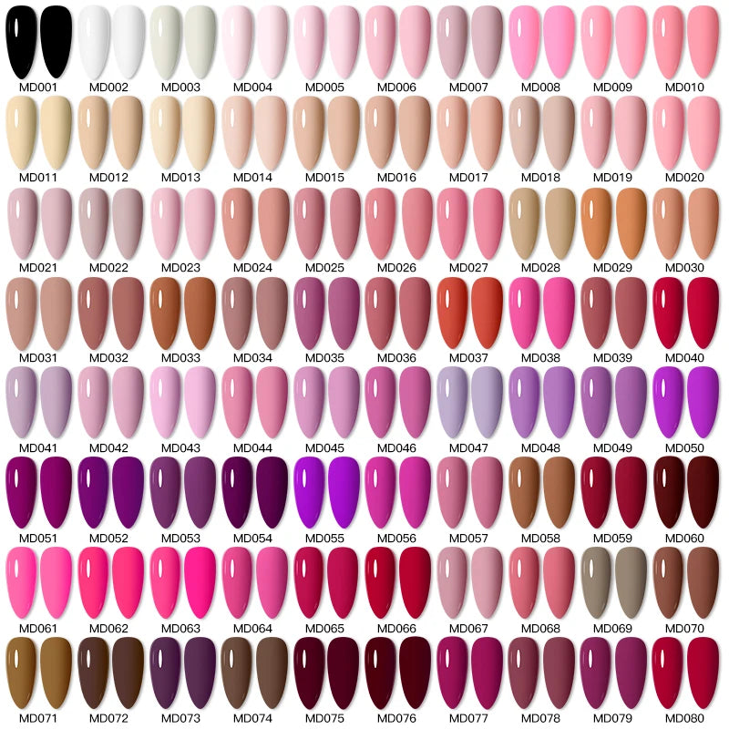 6pc All-season Gel Nail Polish Set Nude Pink Red Glitter Semi
