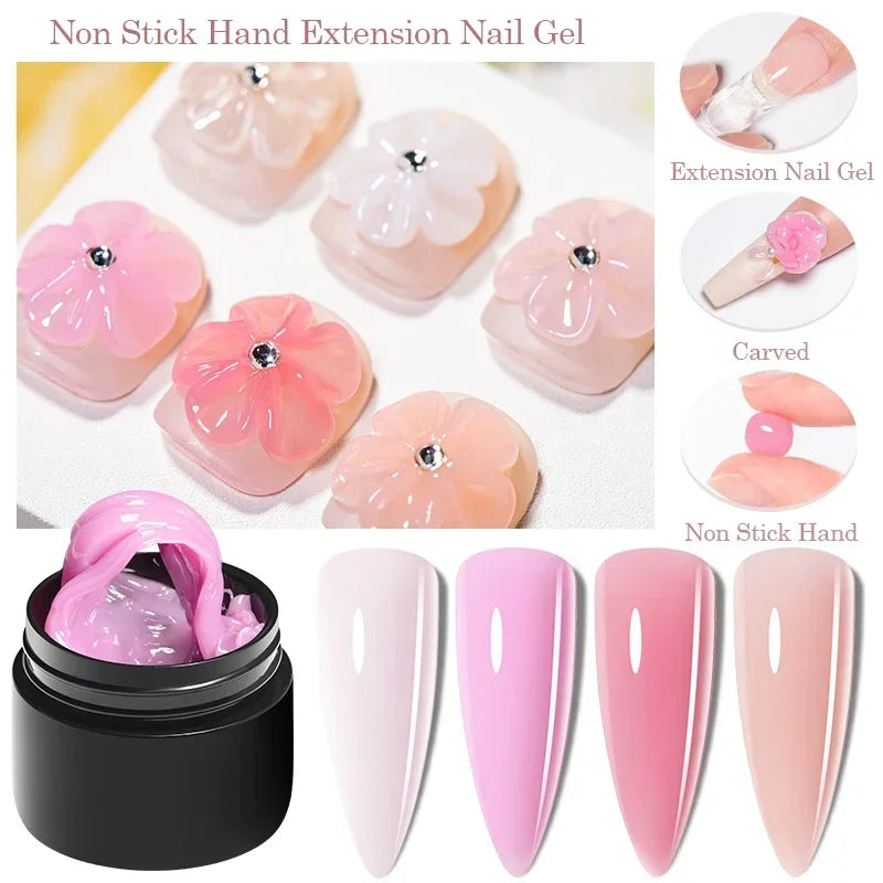 MTSSII 8ml Clear Non Stick Hand Solid Extension Nail Gel Polish