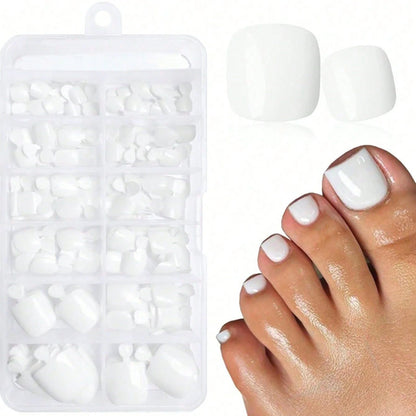 120pcs -box Almond  White French Fake nails for Stylish Women & Girls,