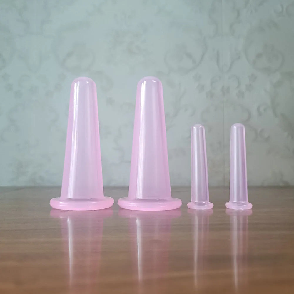 4PCS Silicone Vacuum Cupping Massage Jars Anti Cellulite Massage