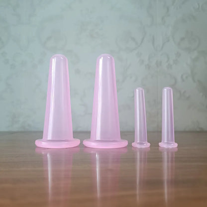 4PCS Silicone Vacuum Cupping Massage Jars Anti Cellulite Massage
