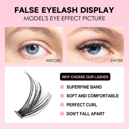 DIY Lashes Extension Kit Eyelashes 200 PCS Clusters Lash Bond and Seal