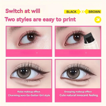 Rotating Eyeliner Stamp Pen, Long-Lasting Waterproof &