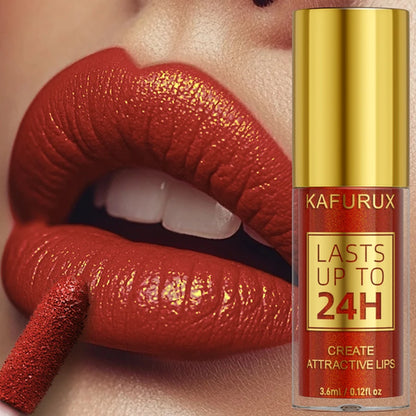 14 Colors Glitter Metallic Lip Glaze Shiny Long Lasting Lip Gloss