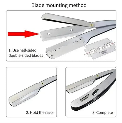 Shaver  Barber Edge Stainless Steel Razor Men Professional Manual