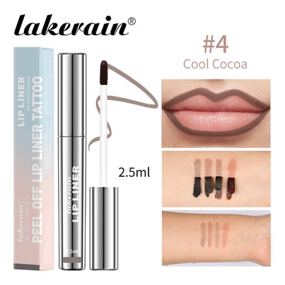 4PCS Highly Pigmented Lip Liner Tattoo Matte Peel Off Enhance Lips Lip