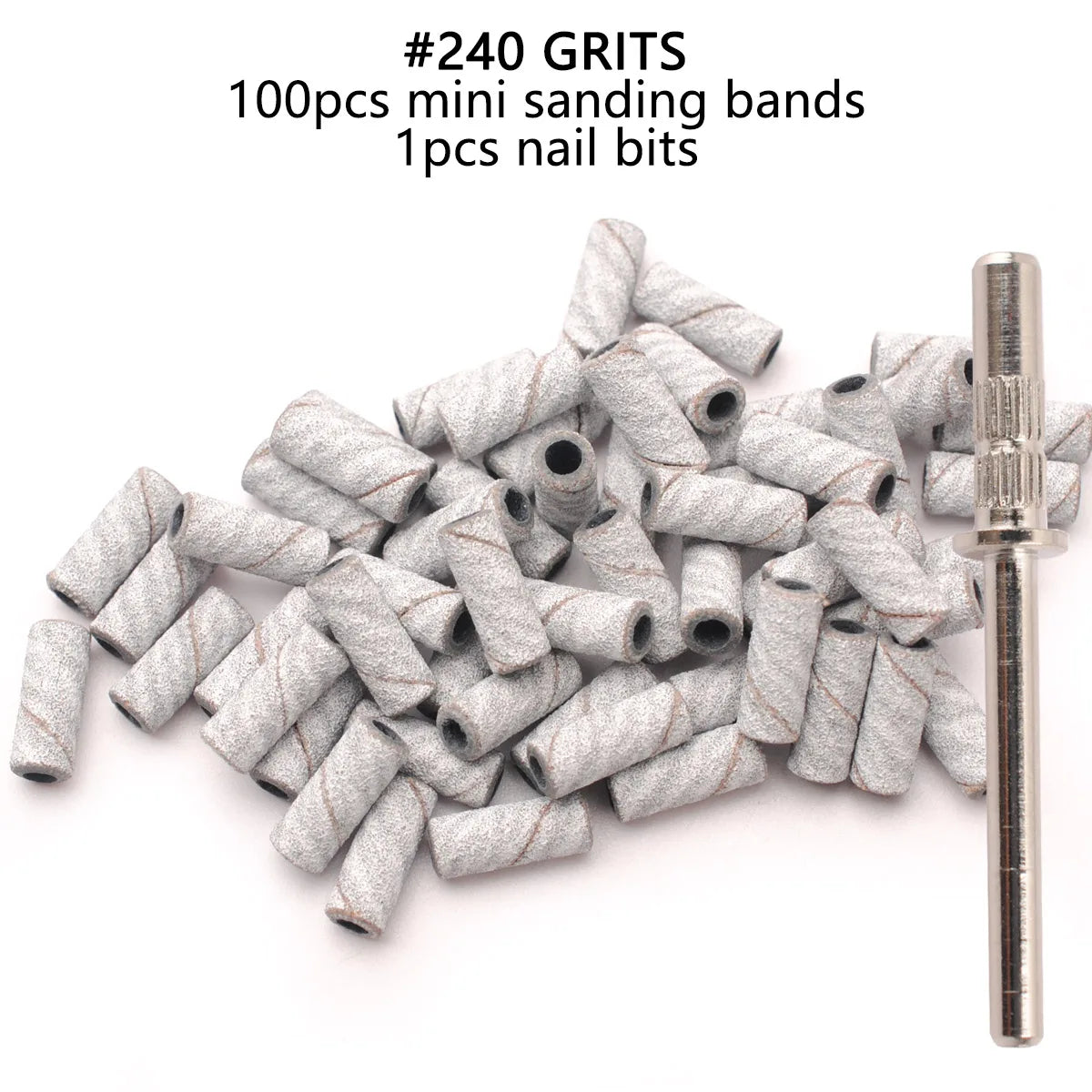 100pcs 3.1mm Mini Sanding Bands Kits Nail Drill Bits Mandrel Sets