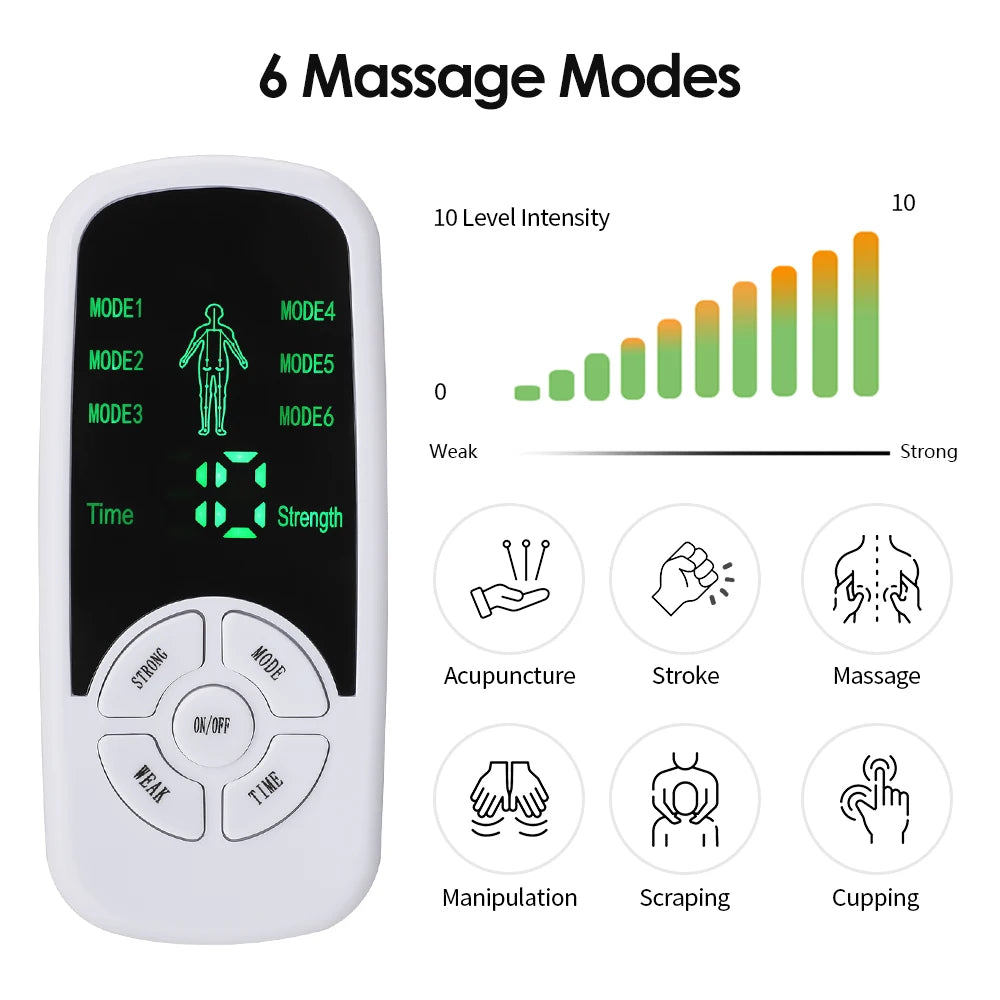 6 Modes EMS Electric Muscle Therapy Stimulator Tens Unit Machine