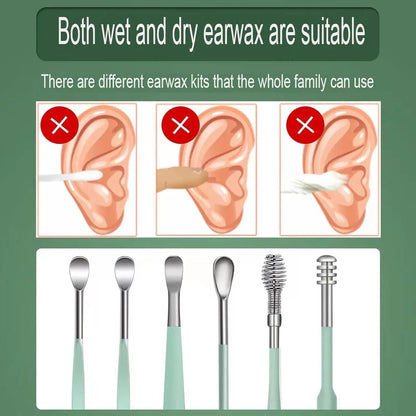 6Pcs/set Ear Cleaner Ear Wax Pickers Stainless Steel Earpick Wax