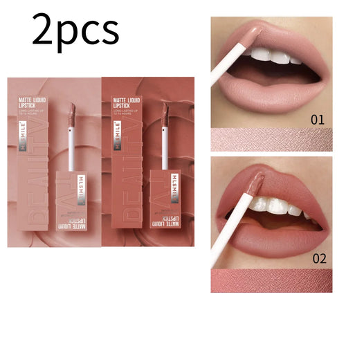 MLSMILE 6 Color Non-stick cup Velvet Satin Gloss Lip glaze Mist Liquid