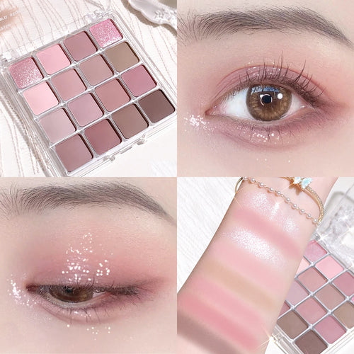 Sixteen-color sunset magic eye shadow plate pearl matte earth color