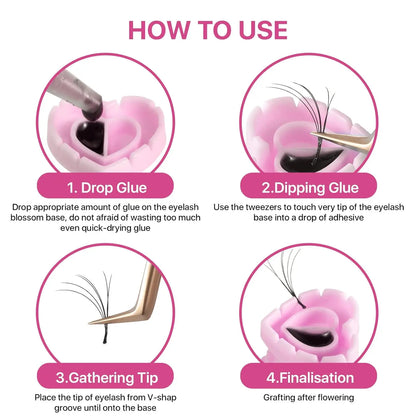 100 PCS Disposable Heart-shaped Plastic Glue Ring Cup Eyelash