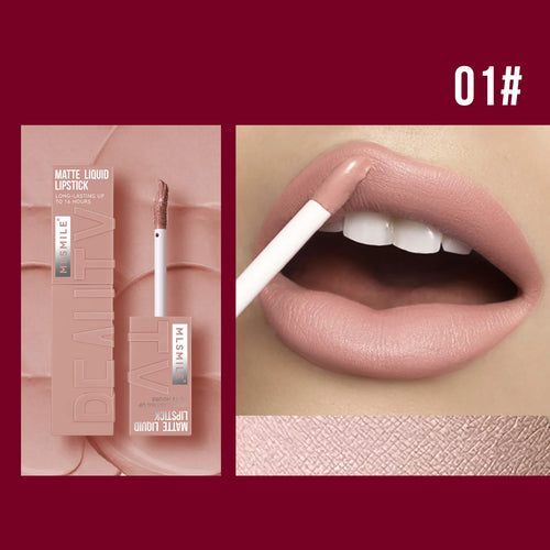 MLSMILE 6 Color Non-stick cup Velvet Satin Gloss Lip glaze Mist Liquid