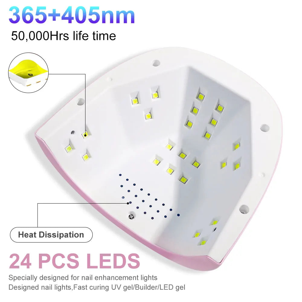 24/6 LED UV Lamp for Nails Gel Polish Drying With LED Display And