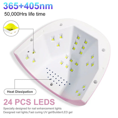 24/6 LED UV Lamp for Nails Gel Polish Drying With LED Display And