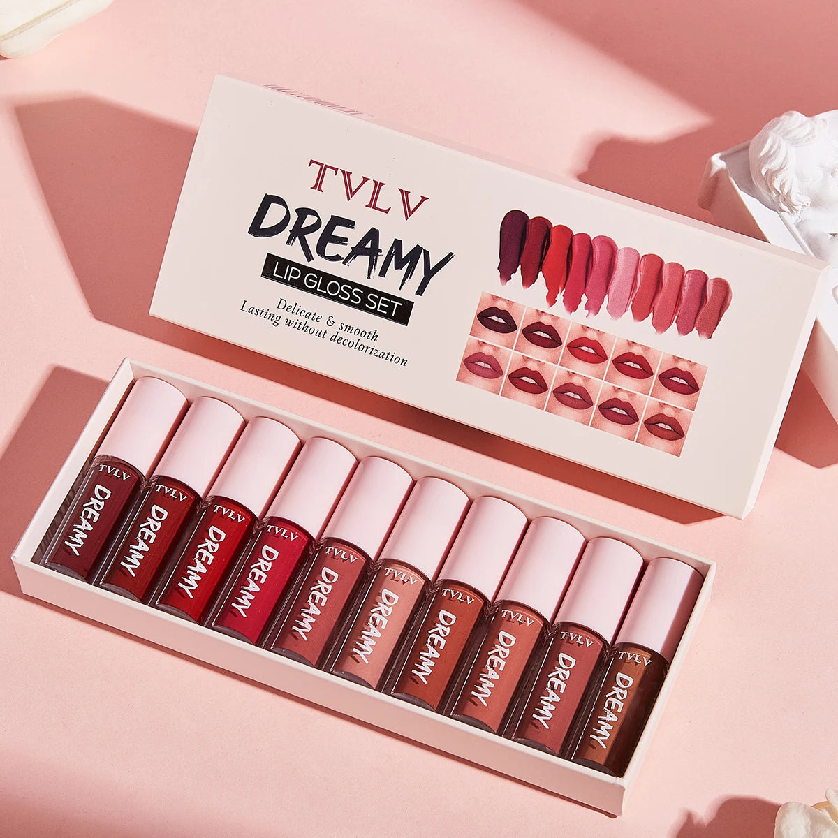 10 Pieces/Set Lip Gloss Velvet Lipstick: Waterproof and Long-Lasting