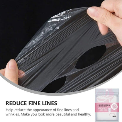 100-500pcs Disposable Plastic Film Full Face Cleaner Mask Neck