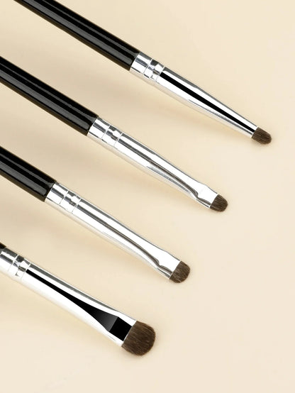 4-Piece Eye Detail Brush Set - Precision Mini Makeup Brushes for