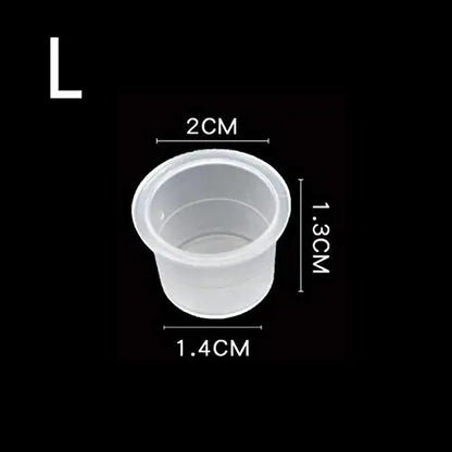 1000 PCS Plastic Disposable Tattoo Ink Cups Pigment Clear Holder