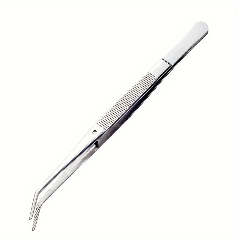 2pcs Stainless Steel Multi-Purpose Tweezers - Perfect For Nail Art,