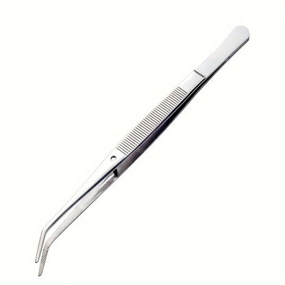 2pcs Stainless Steel Multi-Purpose Tweezers - Perfect For Nail Art,