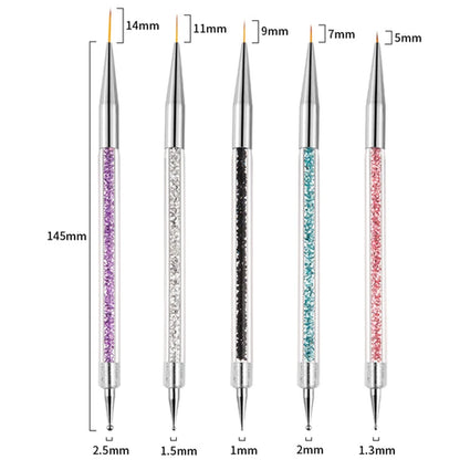 5/20Pcs Nail Art Brush Design Tip Painting Drawing Carving Dotting Pen