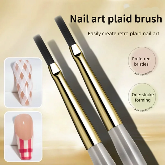 1/2PCS French Plaid Nail Art Brushes Set - Line Grid Pattern Drawing