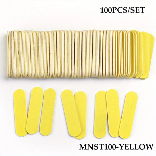 Double Side Nail Files Mini Wood Sanding Buffer Block Set For Gel
