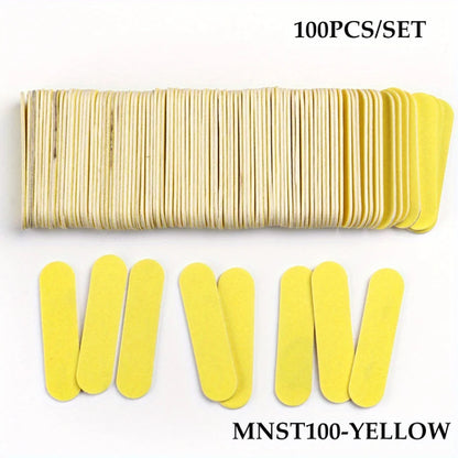 Double Side Nail Files Mini Wood Sanding Buffer Block Set For Gel