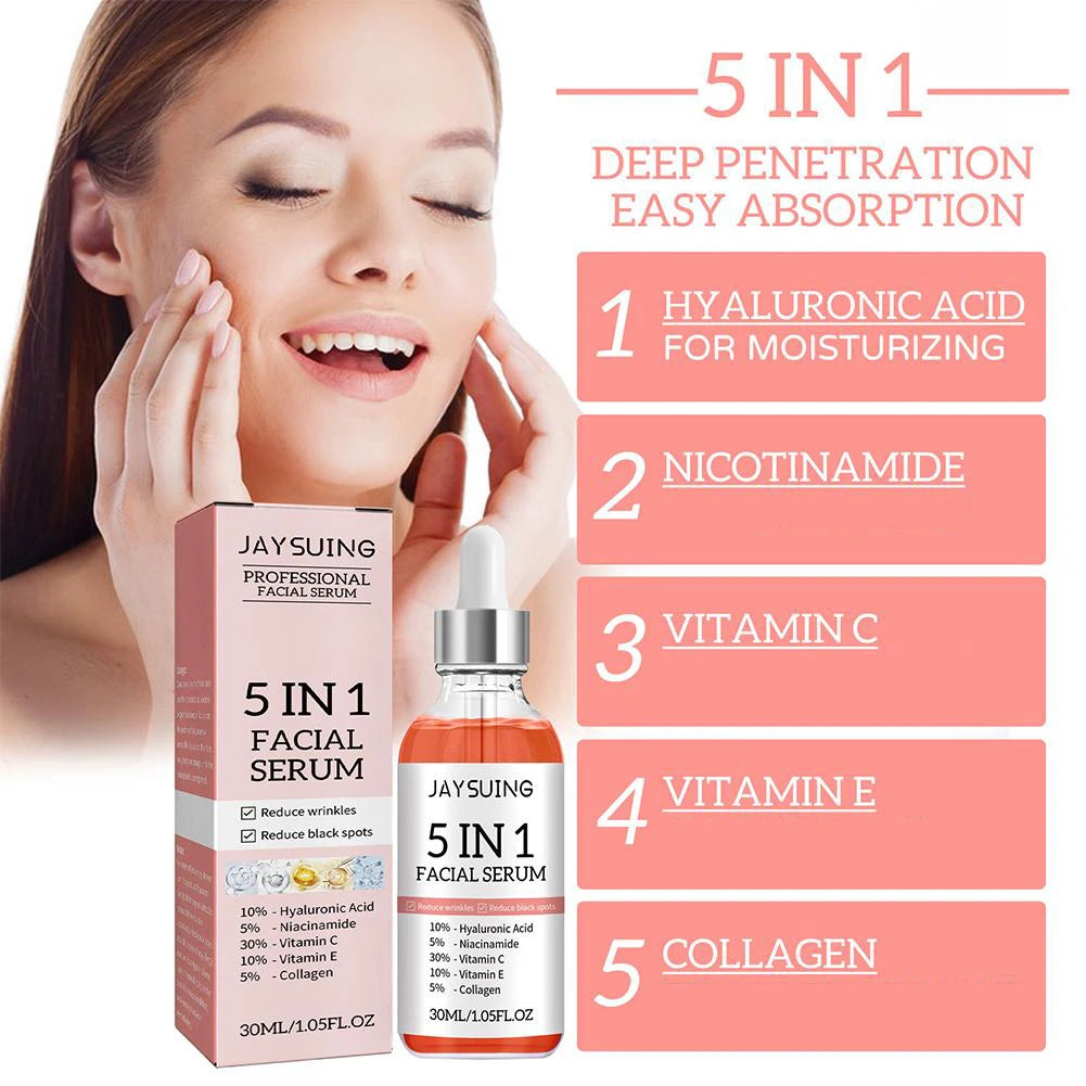 5 In 1 Fade fine lines Firming Face Serum Moisturizing brightning