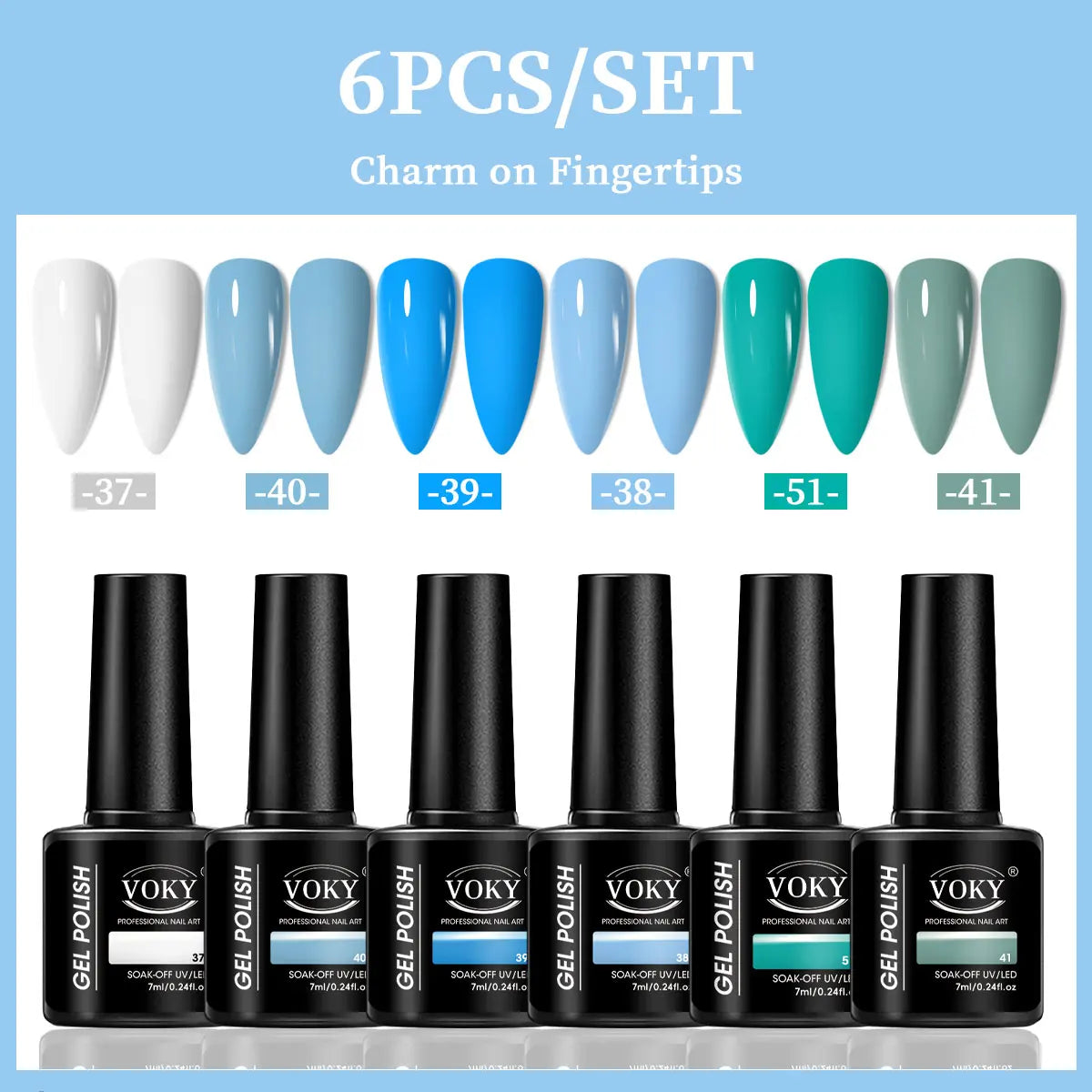 VOKY 6-Piece Set of Nail Gel, Seasonal Fashionable Nail Gel, The