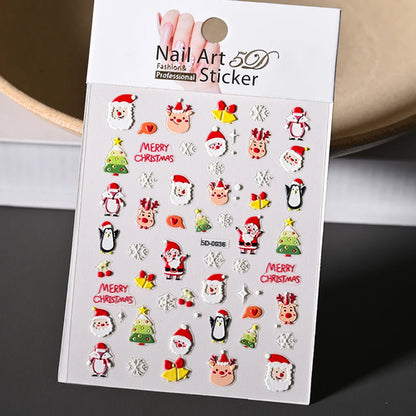 Winter Christmas Atmosphere Nail Stickers Snowman Snowflake Wapiti